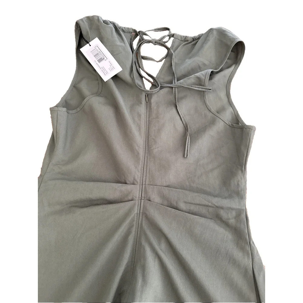 NWT Proenza Schouler White Label Drawstring Neck Midi Dress Green US 6